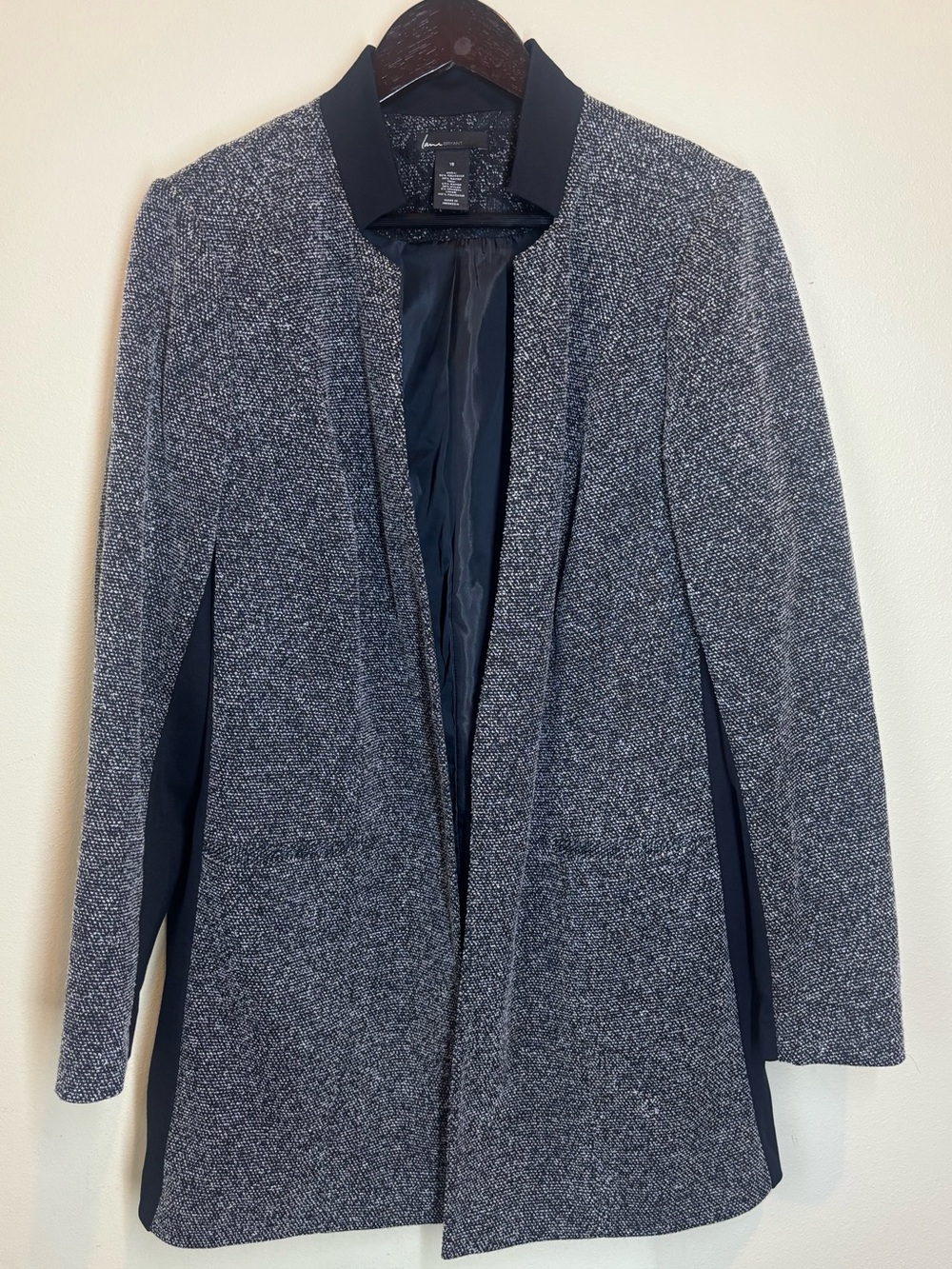 Lane Bryant Gray Boucle Textured Open-Front Coat, size 18